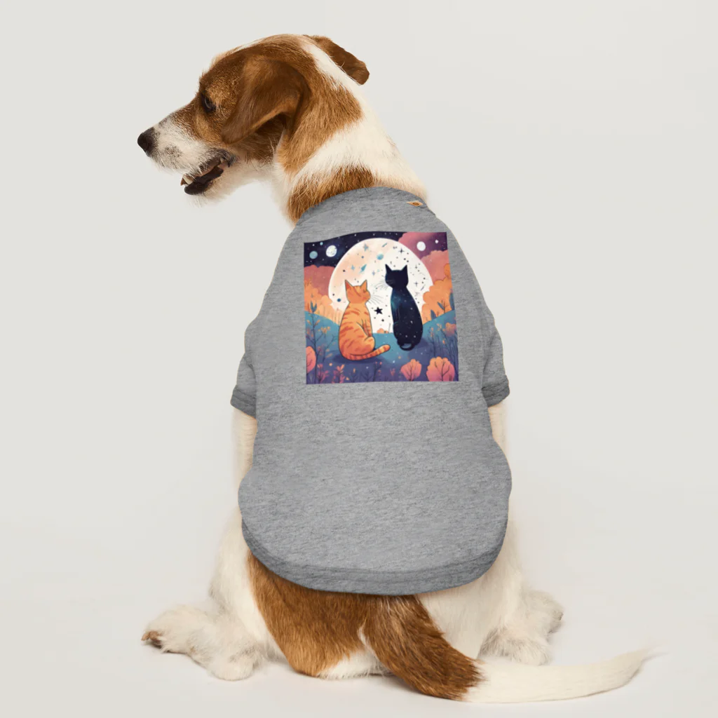 にゃんこワールドのにゃんこのお月見 Dog T-shirt
