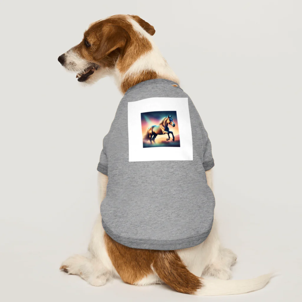 グローバル競馬の草原の魅力　馬 Dog T-shirt
