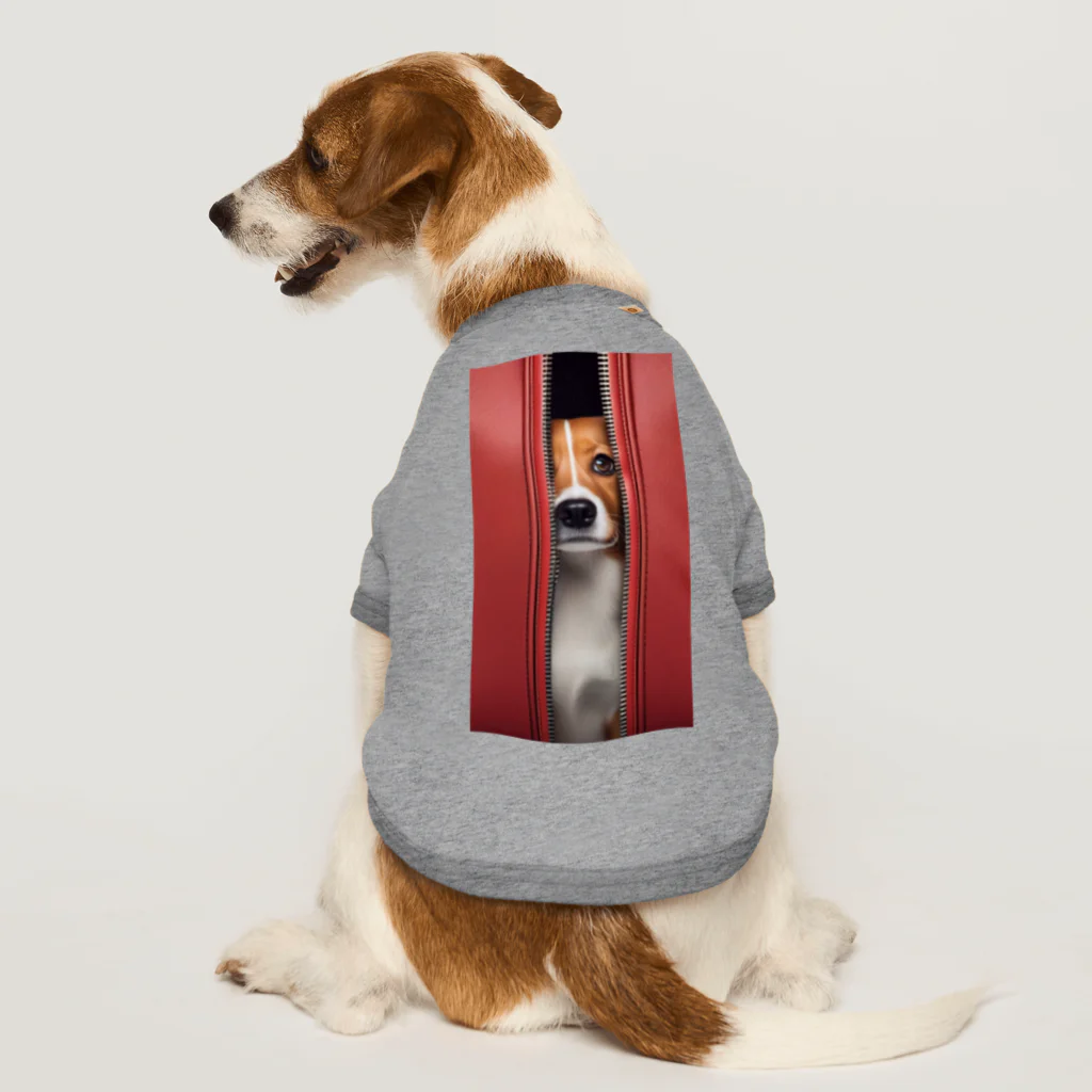 YUTO1126のジッパーから覗く犬 Dog T-shirt