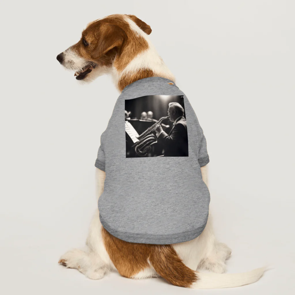 ほっこり絵音舎のビンテージ風熟したソロ演奏 Dog T-shirt