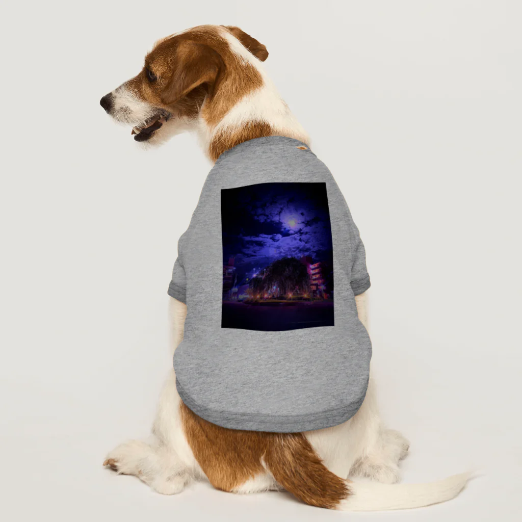 華の蒼い夜に Dog T-shirt