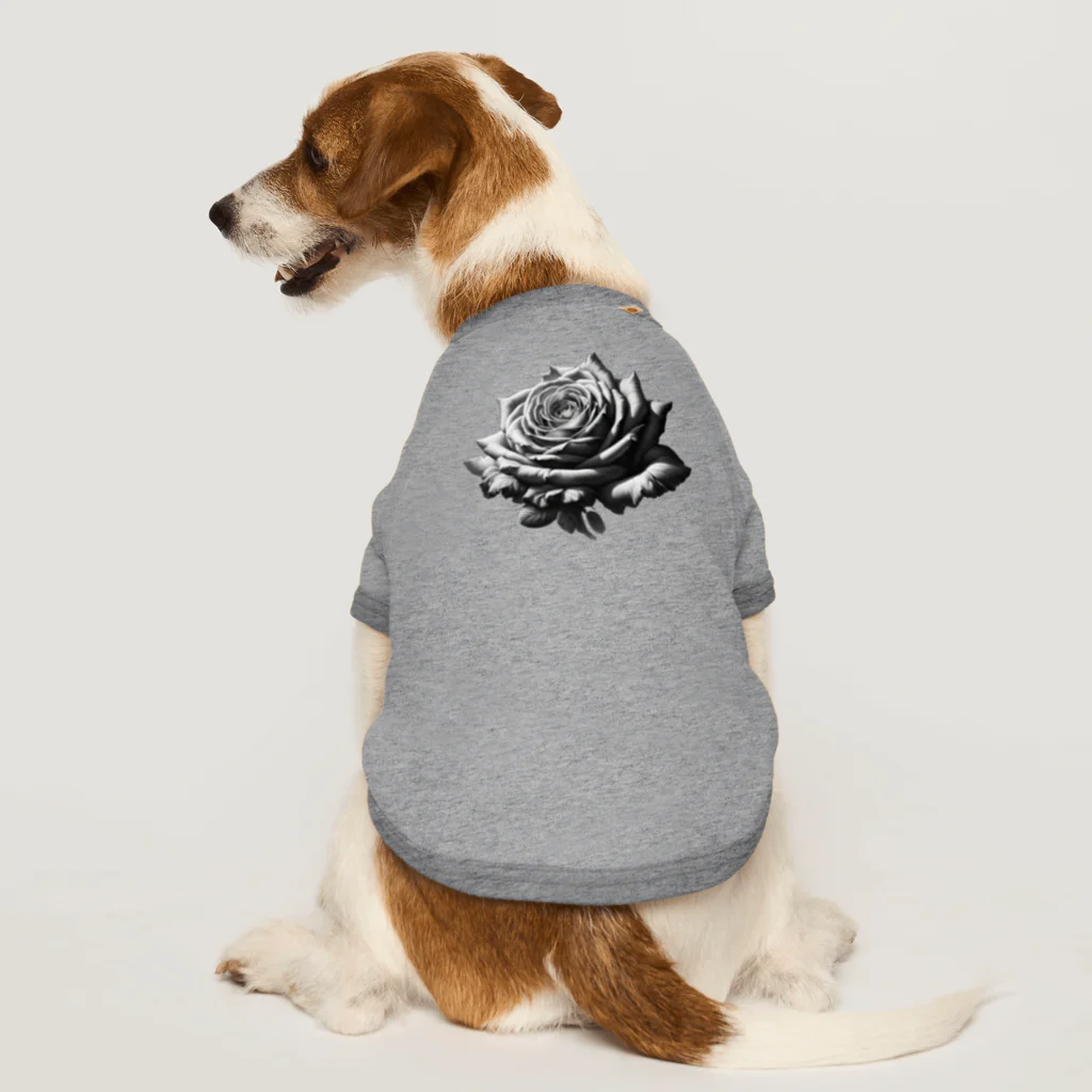 mumuの心に咲いた薔薇の花 ドッグTシャツ