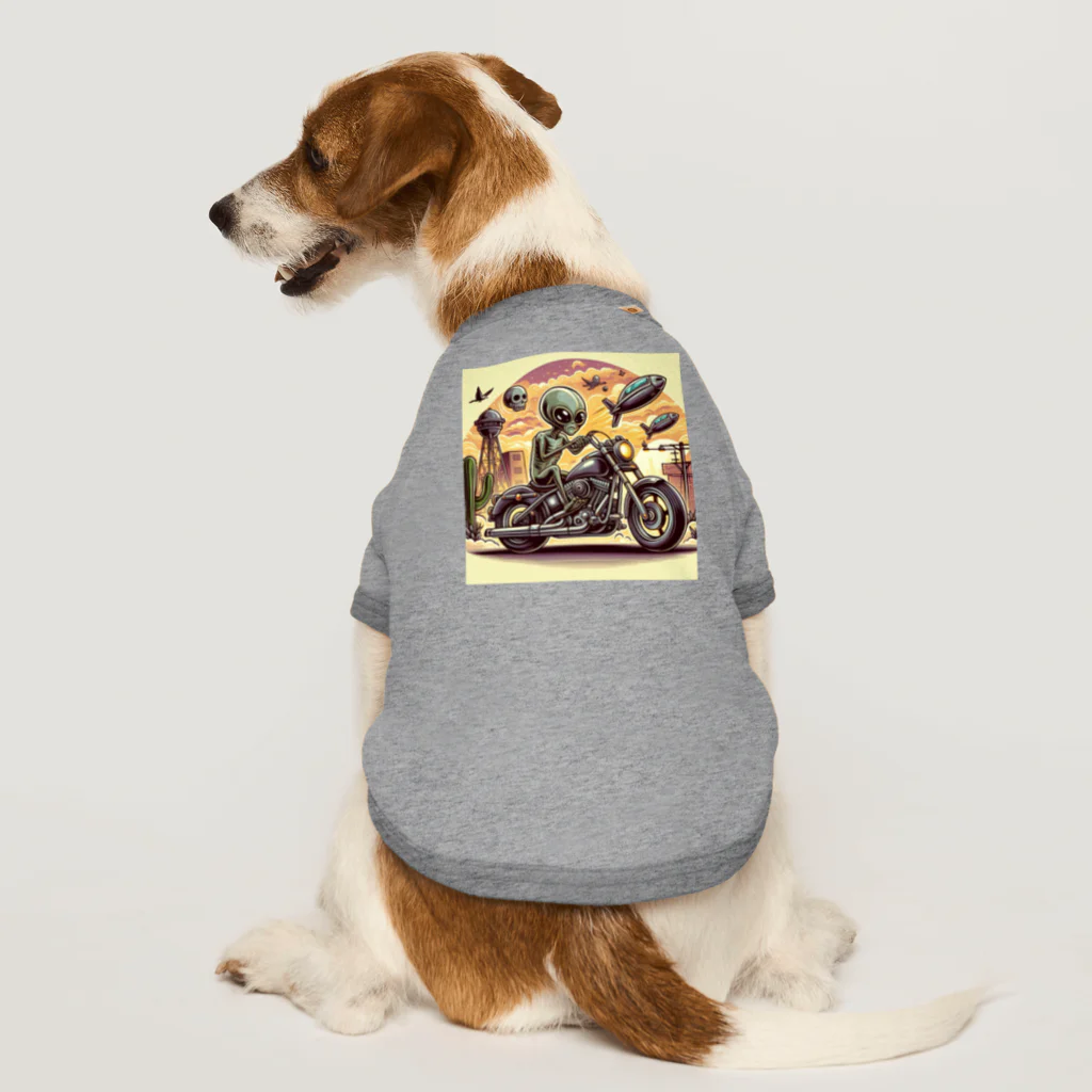 おふざけのバイク宇宙人 Dog T-shirt