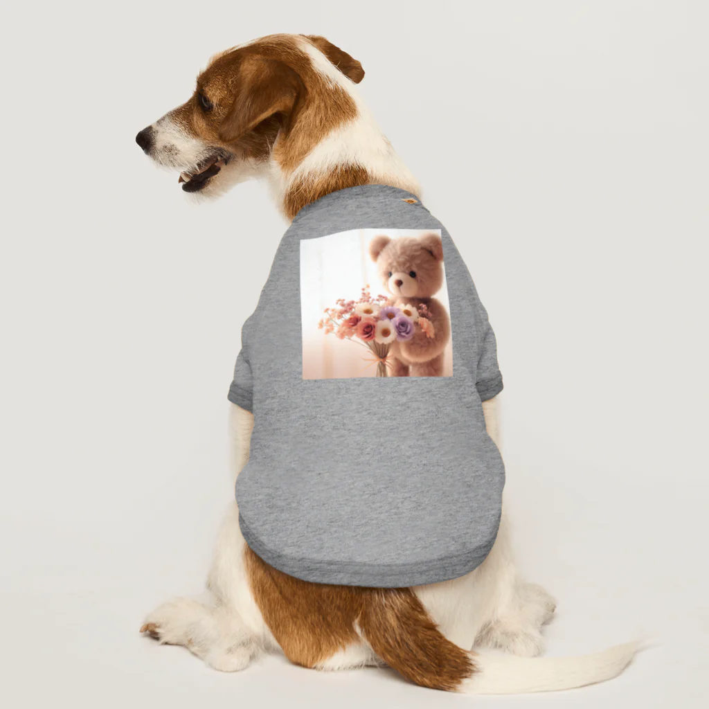 星パンダショップのはなとくま　～flower and bear～ Dog T-shirt