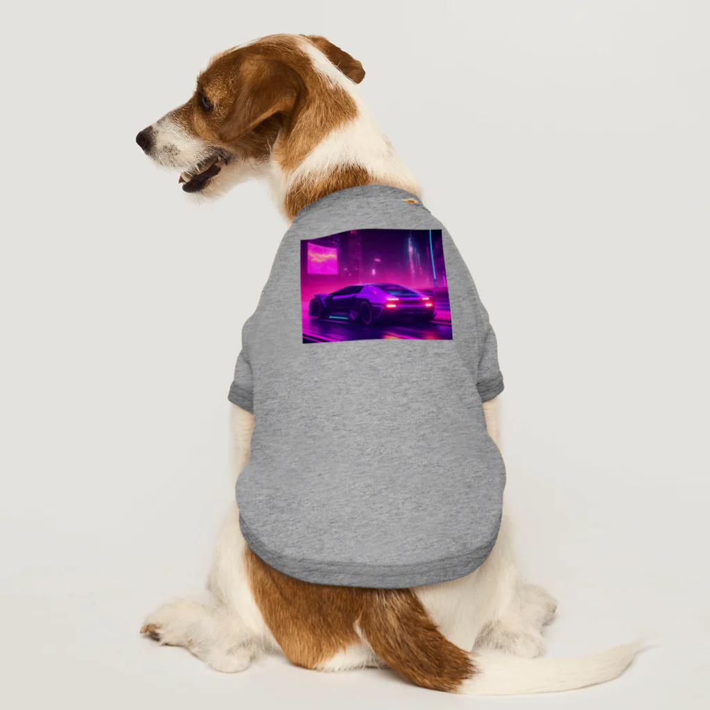 shell_hutの闇夜の中、主人公が追手から逃げるために猛スピードで運転している車 Dog T-shirt