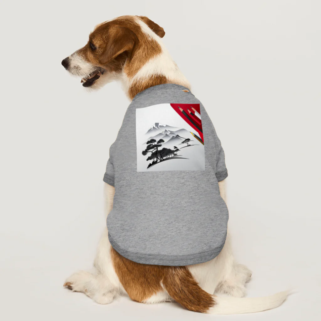 にくまるショップのワンポイント浮世 Dog T-shirt