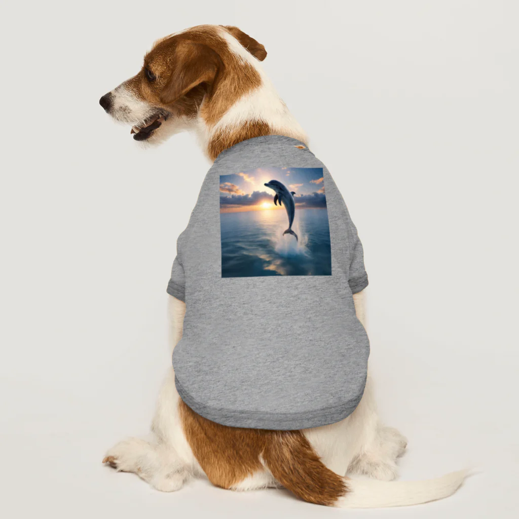 ai美女ショップの夕日とイルカ🐬🌅 Dog T-shirt