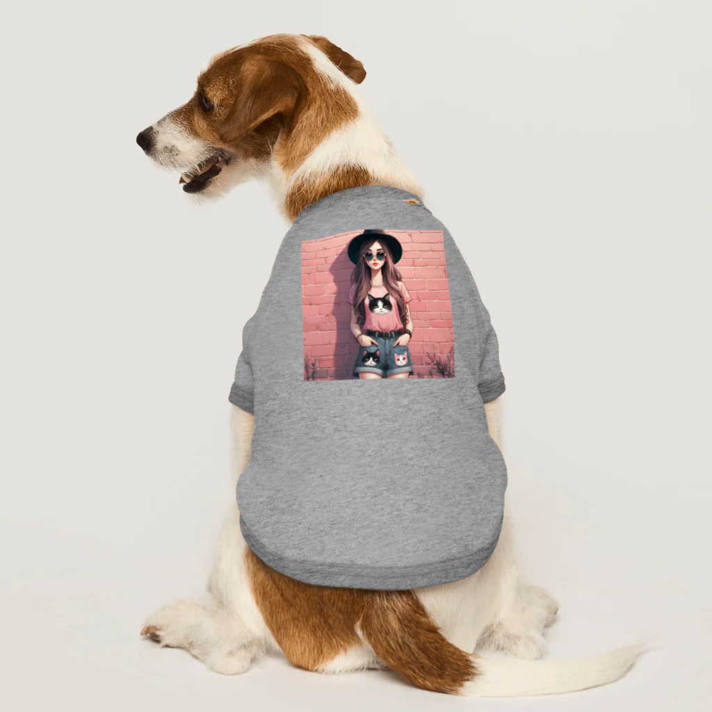 SaltyCookie Design Worksの猫好きの女の子のファッション(1) Dog T-shirt