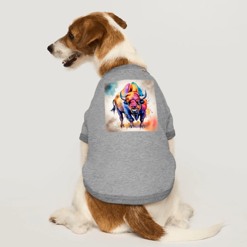 【ma chérie】A treasury of love.のカラフルバッファロー Dog T-shirt