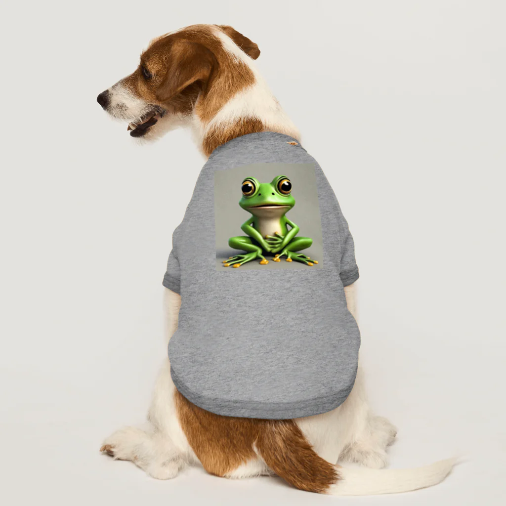 カエルグッズの正面蛙 Dog T-shirt