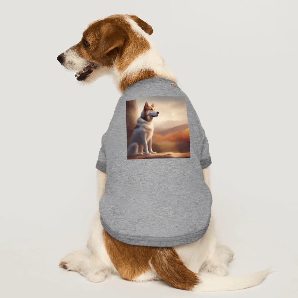 me-tooの遠くを見つめる愛犬 ドッグTシャツ