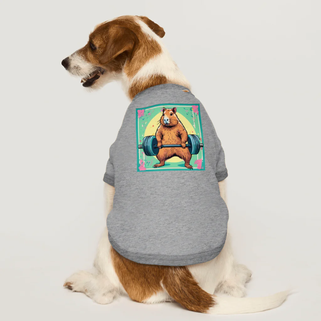 カピパーラ🐻のバーベルをしてるカピバラ♪ Dog T-shirt