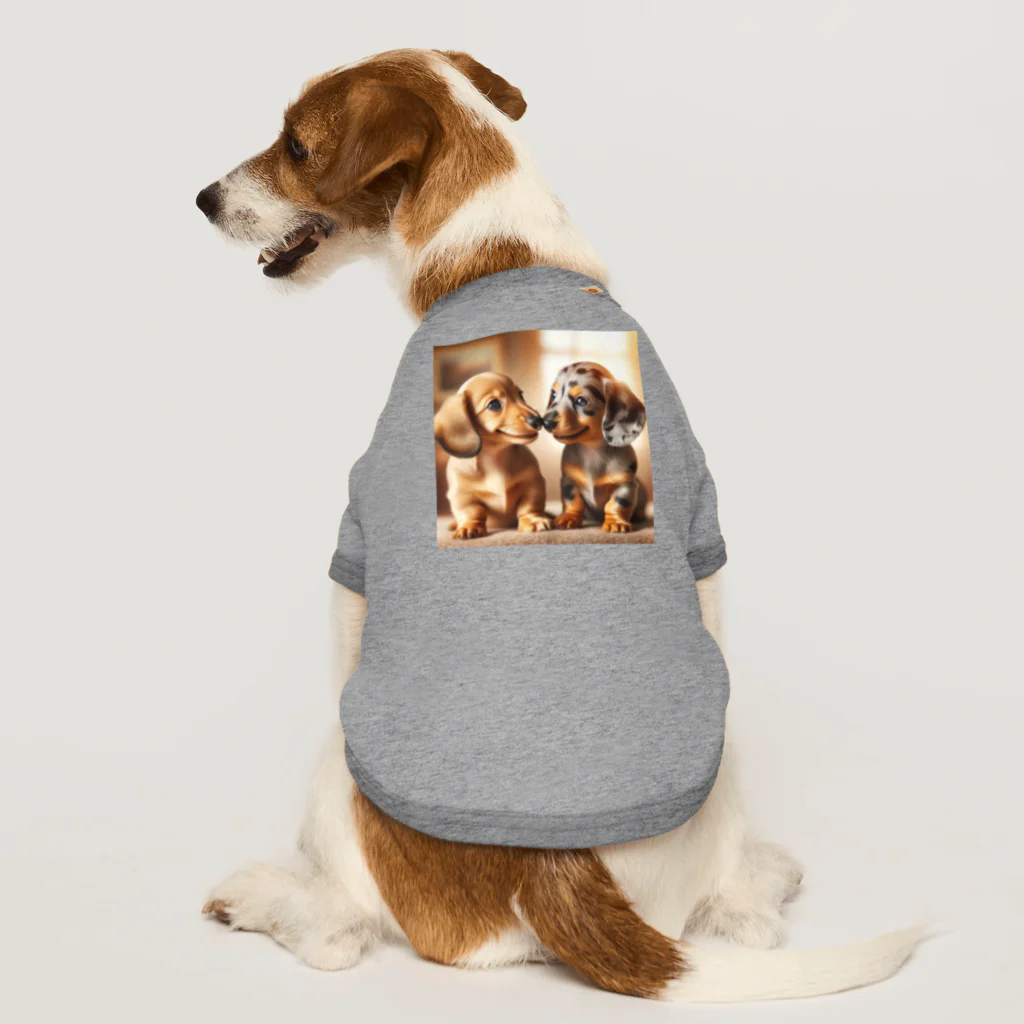 keikei5のかわいい双子のダックス！ Dog T-shirt