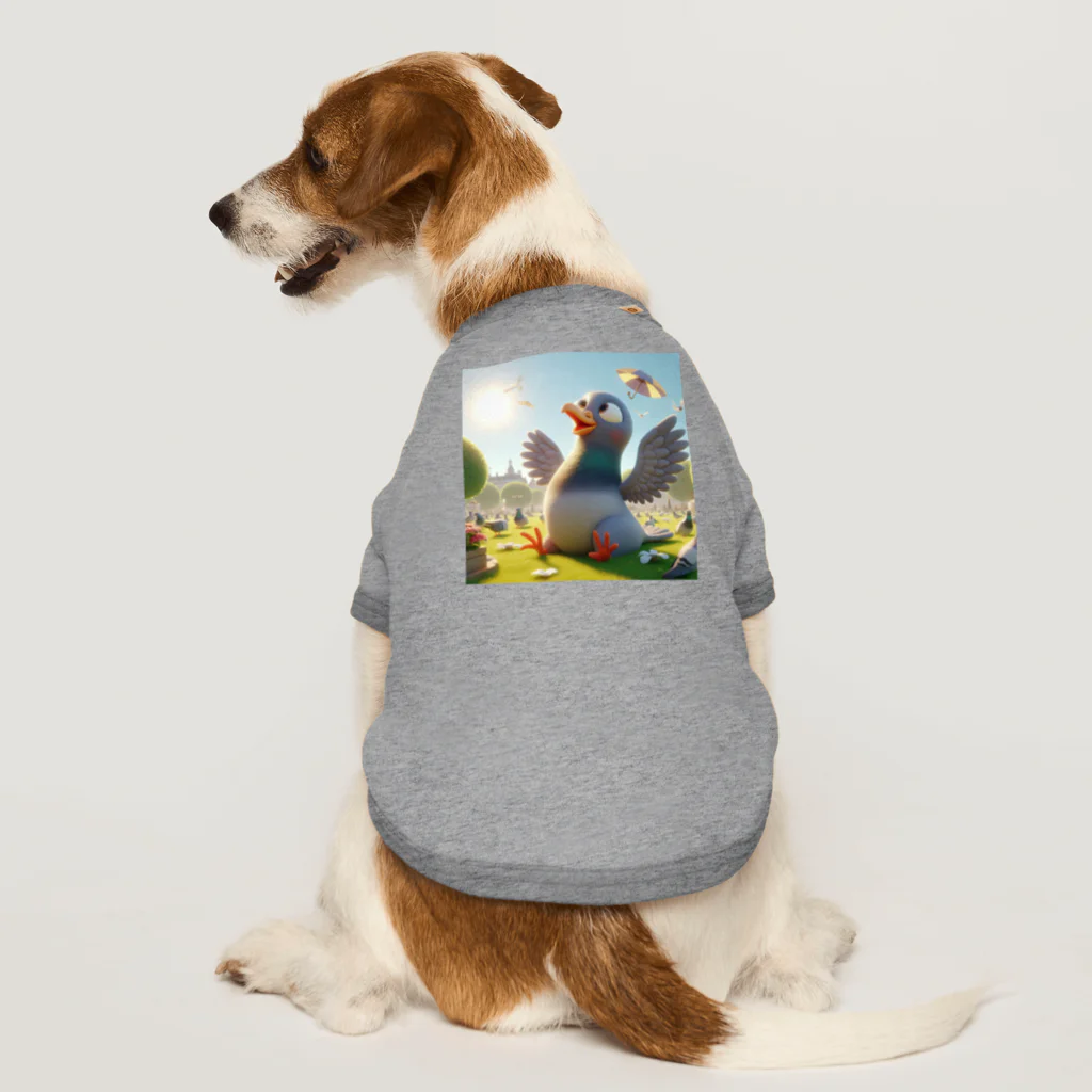 かんぱい工房の明るい子供のハト Dog T-shirt