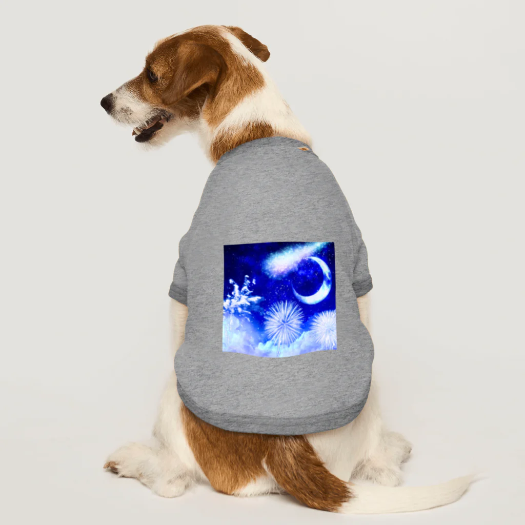 mantahiの星と花火 Dog T-shirt