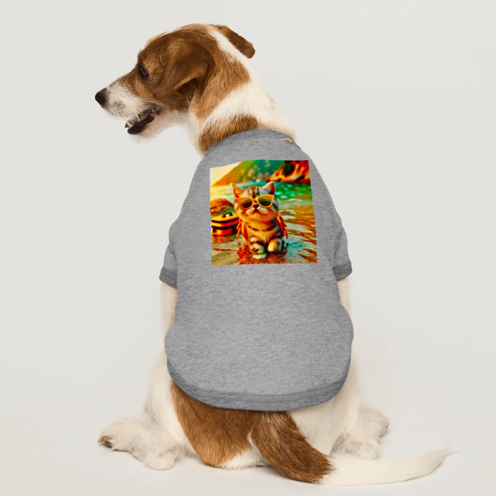 123_maのかわいい猫のイラストグッズ Dog T-shirt