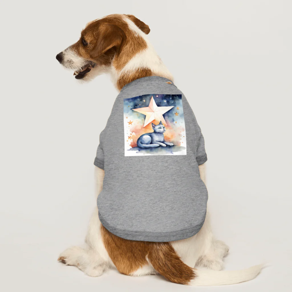 星降る夜にの星追い猫 Dog T-shirt
