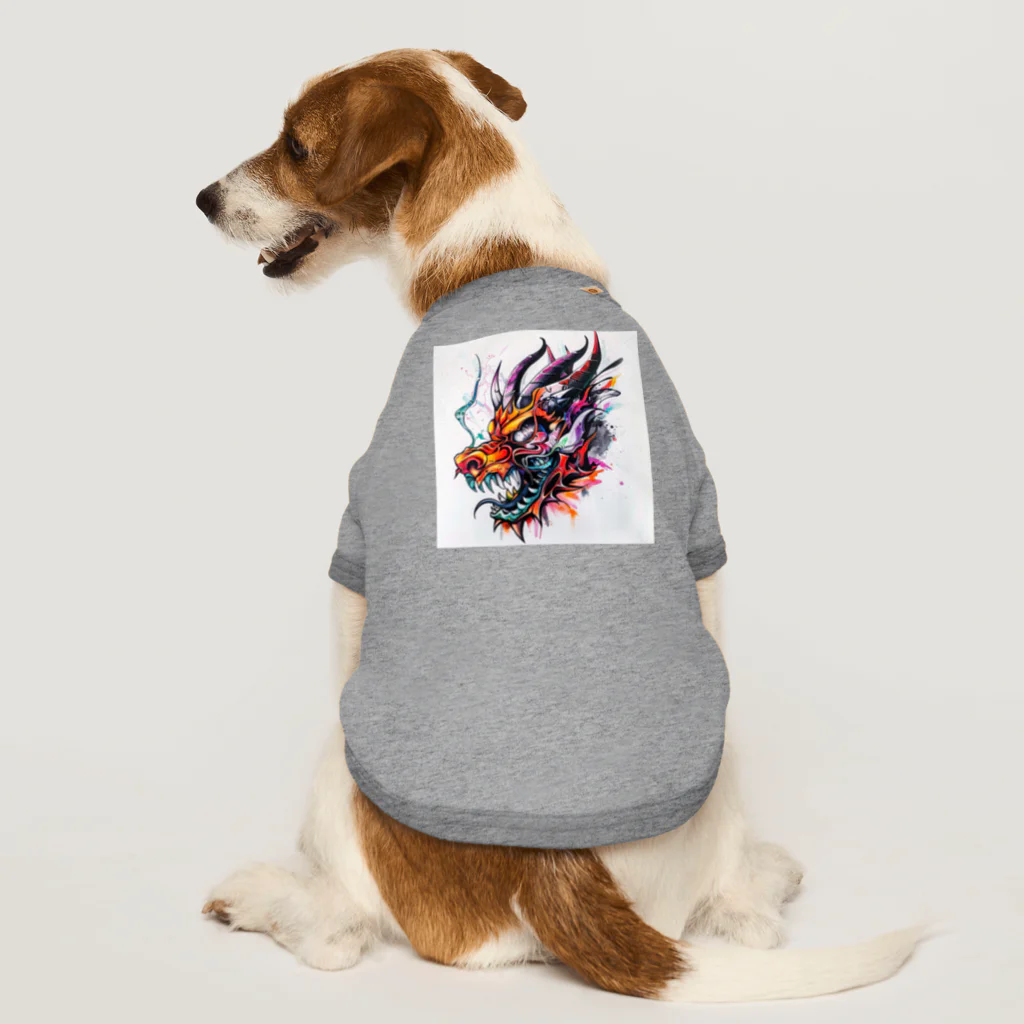 未来工房のONI✖️DRAGON Dog T-shirt