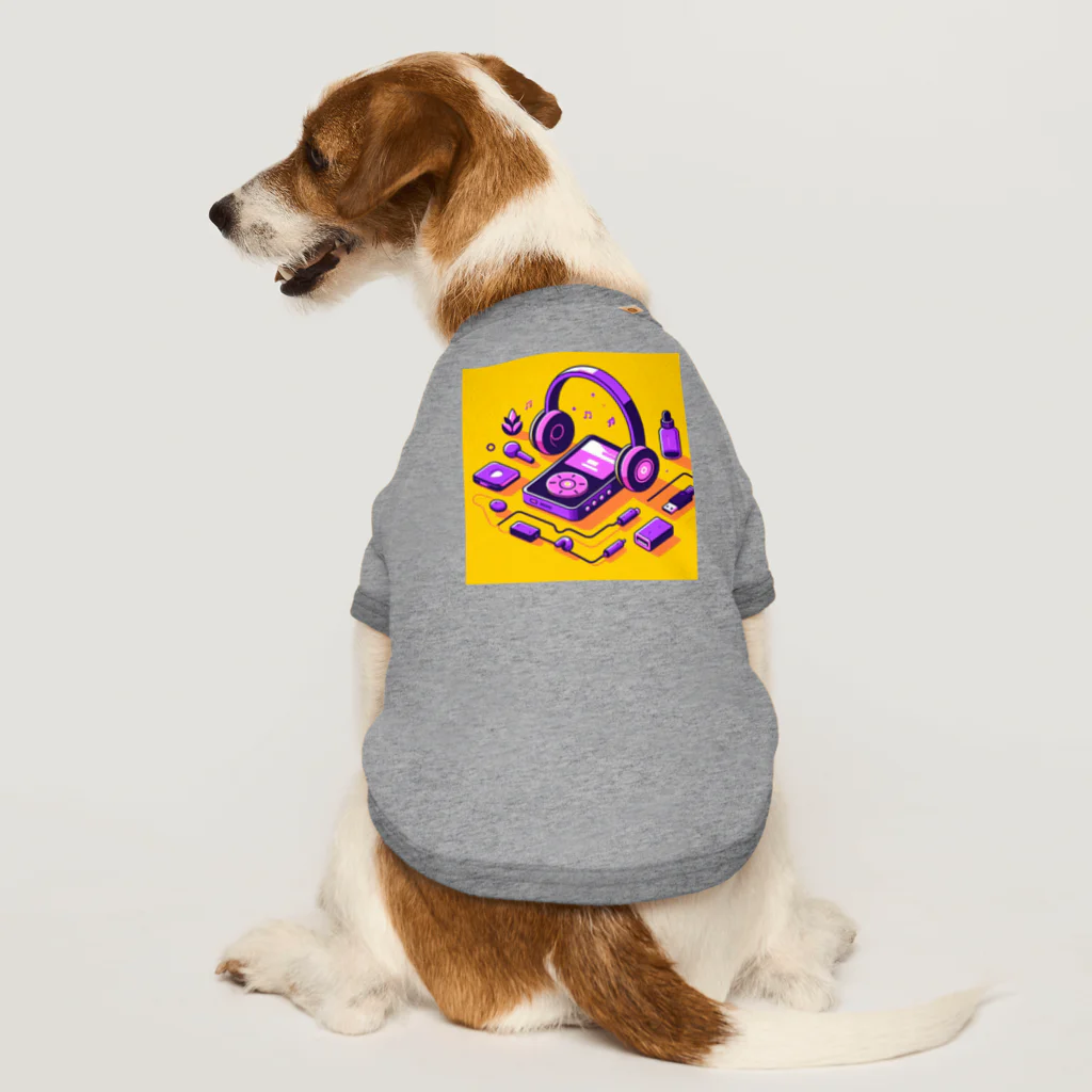 パープルルームのラッキーミュージック Dog T-shirt