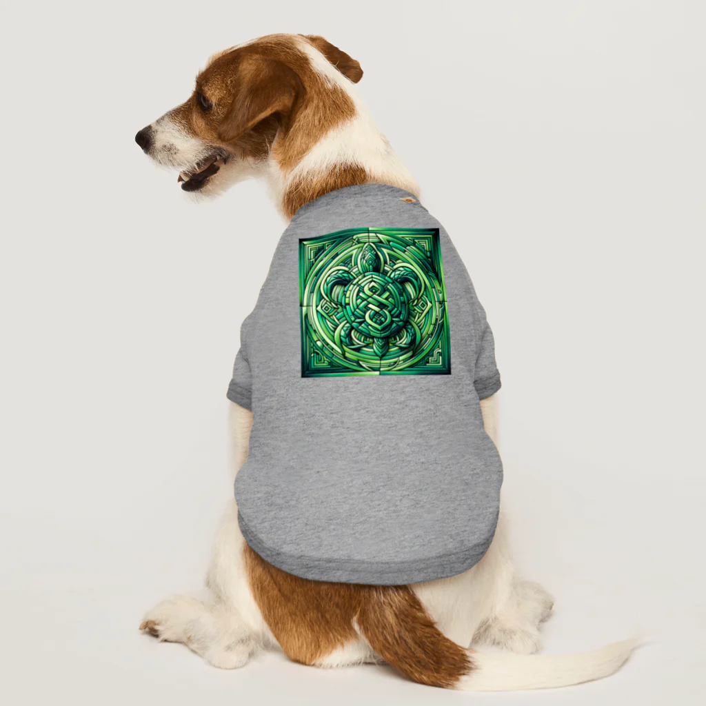 トトベス(T∴B∴M∴)🕊️の🐢玄武エメラルド護符🐍健康祈願、グラウンディング Dog T-shirt