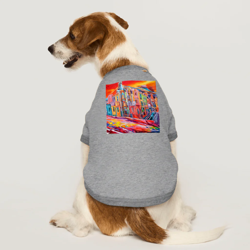 ヲシラリカのカラフルな街並み Dog T-shirt