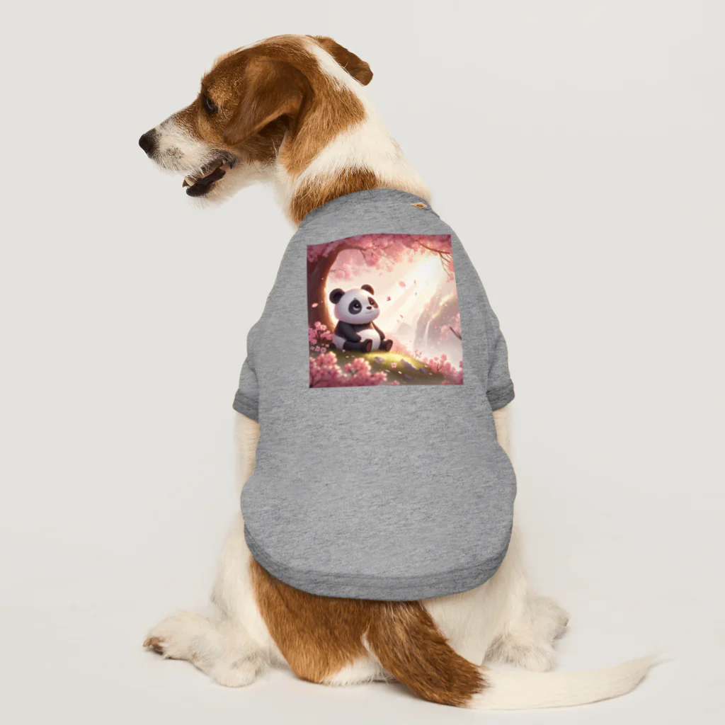 アニマルホビーズのお花見パンダ Dog T-shirt