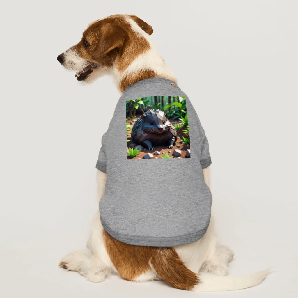asuto_20のローポリ風ハリモグラ Dog T-shirt