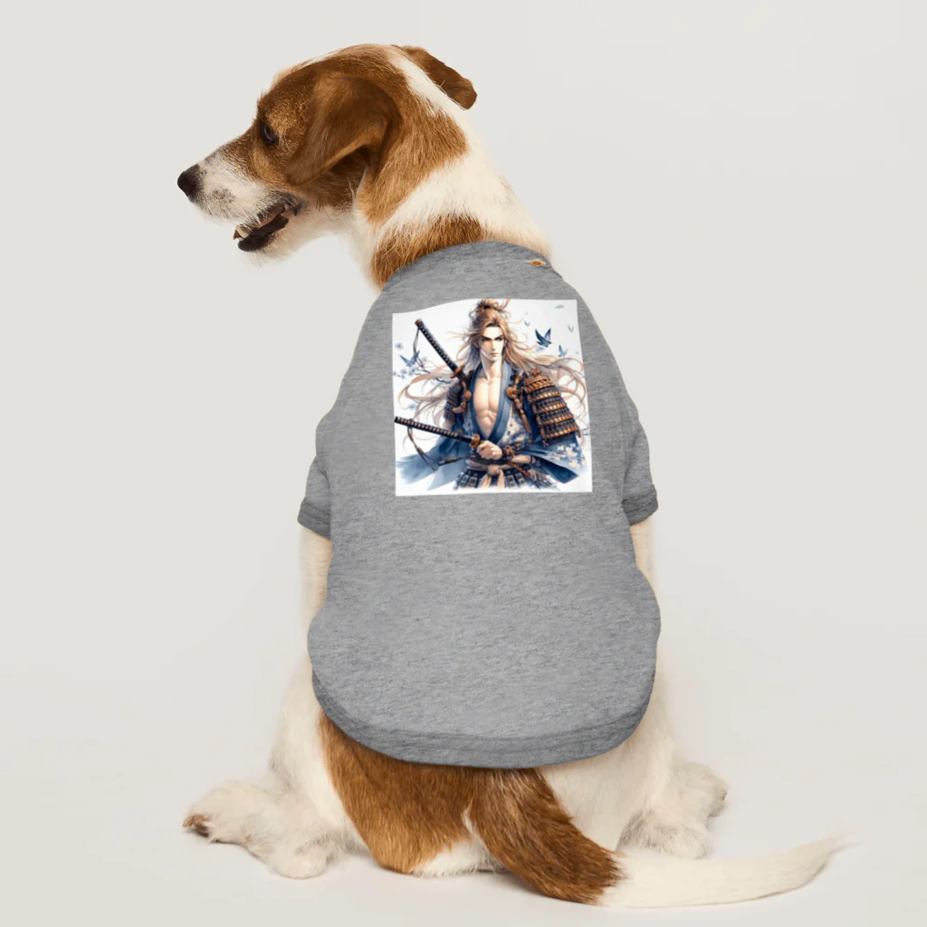 haruchan2022の水彩画風、日本、武士 Dog T-shirt