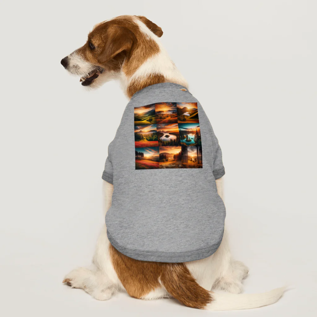 株式会社チュンスターの夕焼け小焼け Dog T-shirt