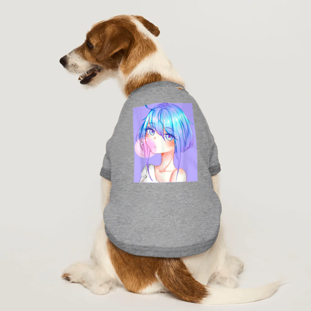 World_Teesのバブルガムを噛むアニメガール 日本の美学 アニメオタク Dog T-shirt