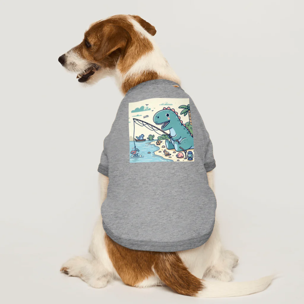 ばばちゃんの恐竜の釣り Dog T-shirt