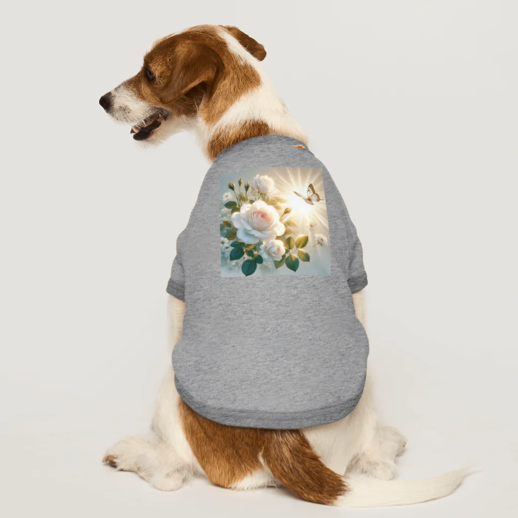 Rパンダ屋の「白薔薇」グッズ Dog T-shirt