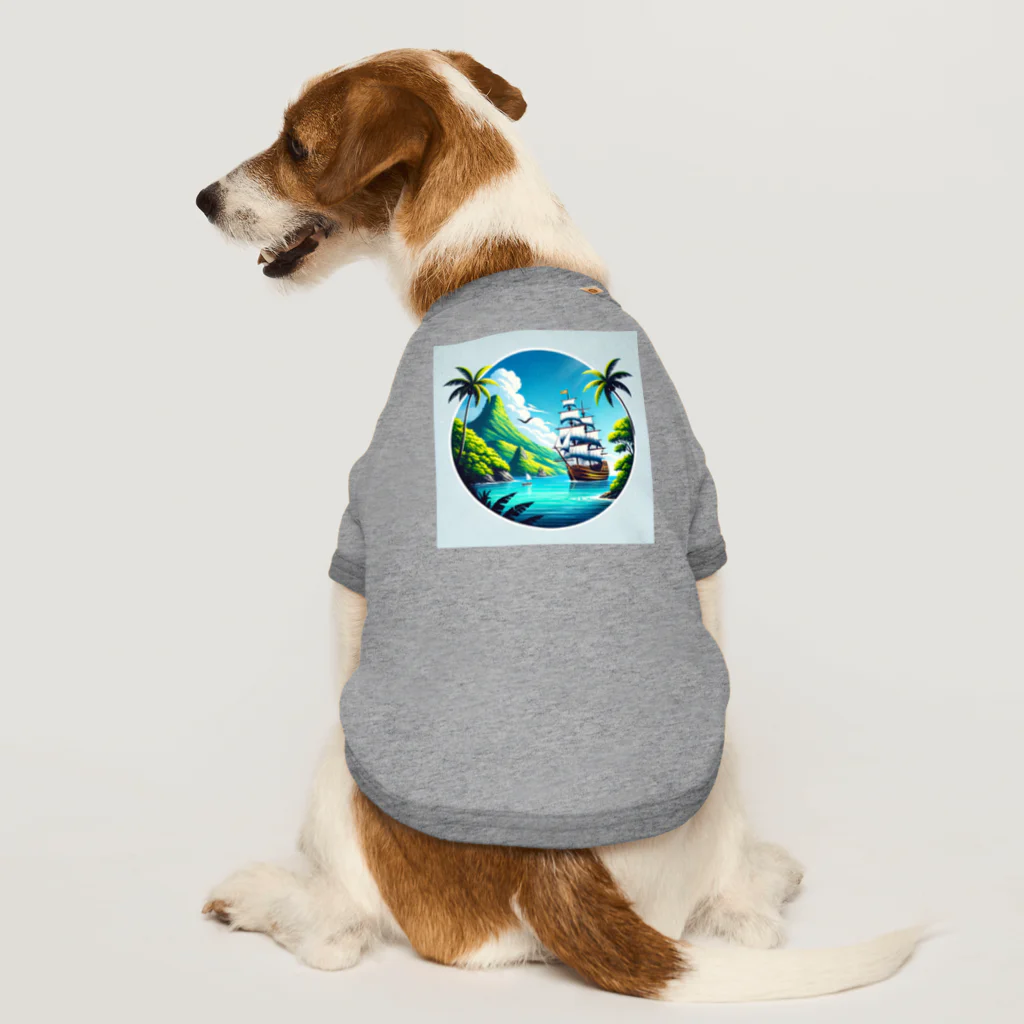 海の幸のカリブ海と船 Dog T-shirt