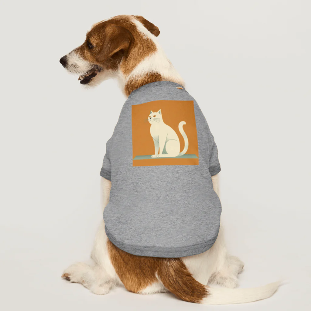 ミリススタイルの凛々しく立つネコ Dog T-shirt