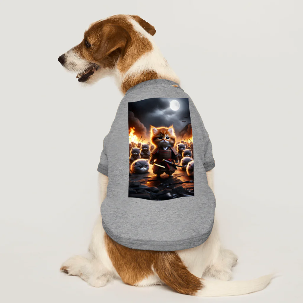 もふもふ日本史のねこの戦い Dog T-shirt