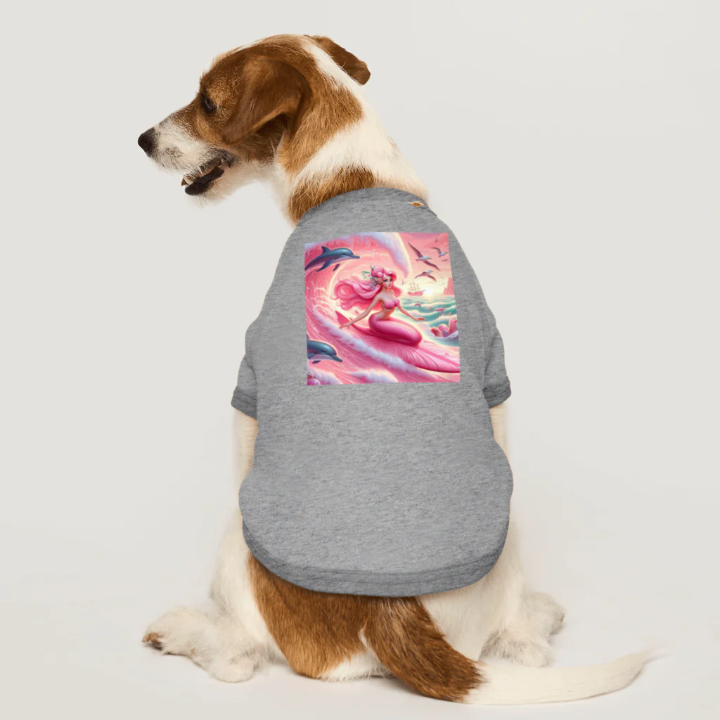 pinkgalmermaidのセクシーマーメイドサーフィン3 Dog T-shirt