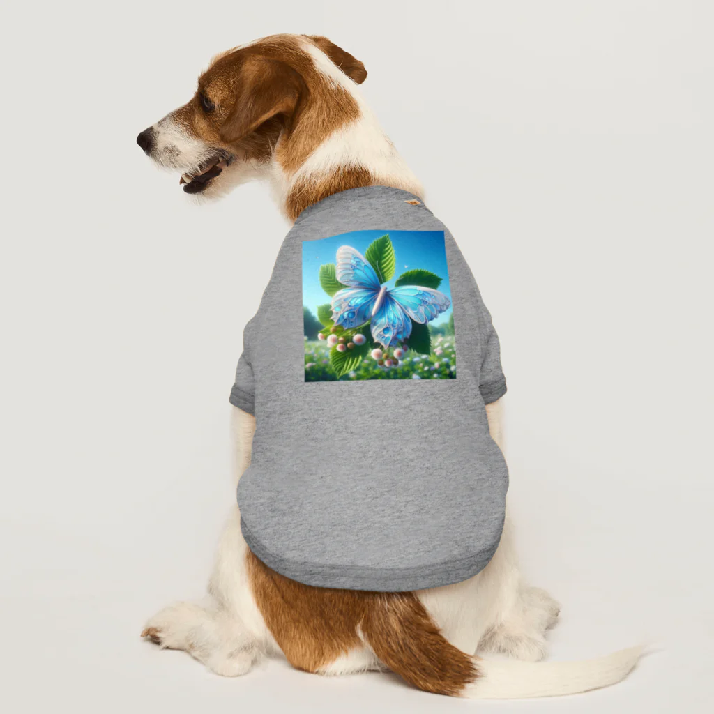 Chihiro0318の水色に舞う美しい蝶々 Dog T-shirt