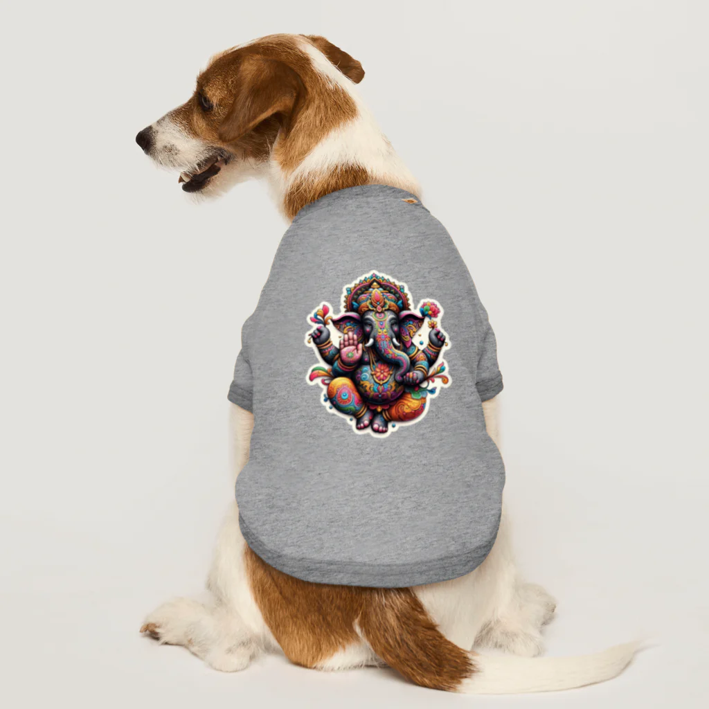 psychedelic mountainのganesha Dog T-shirt