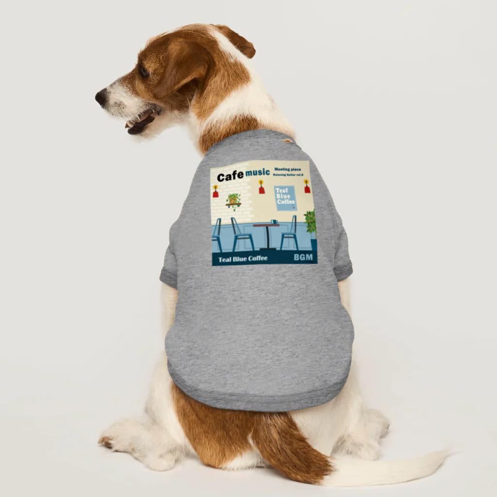 Teal Blue CoffeeのCafe music - Meeting place - Dog T-shirt