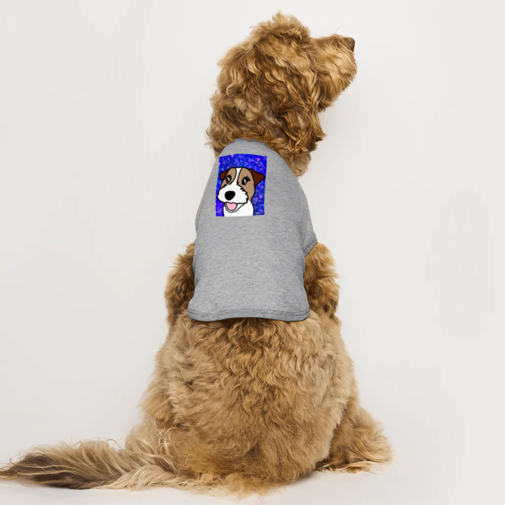 虹色PLUSの夜空を見上げて　ジャックラッセルテリア犬 Dog T-shirt