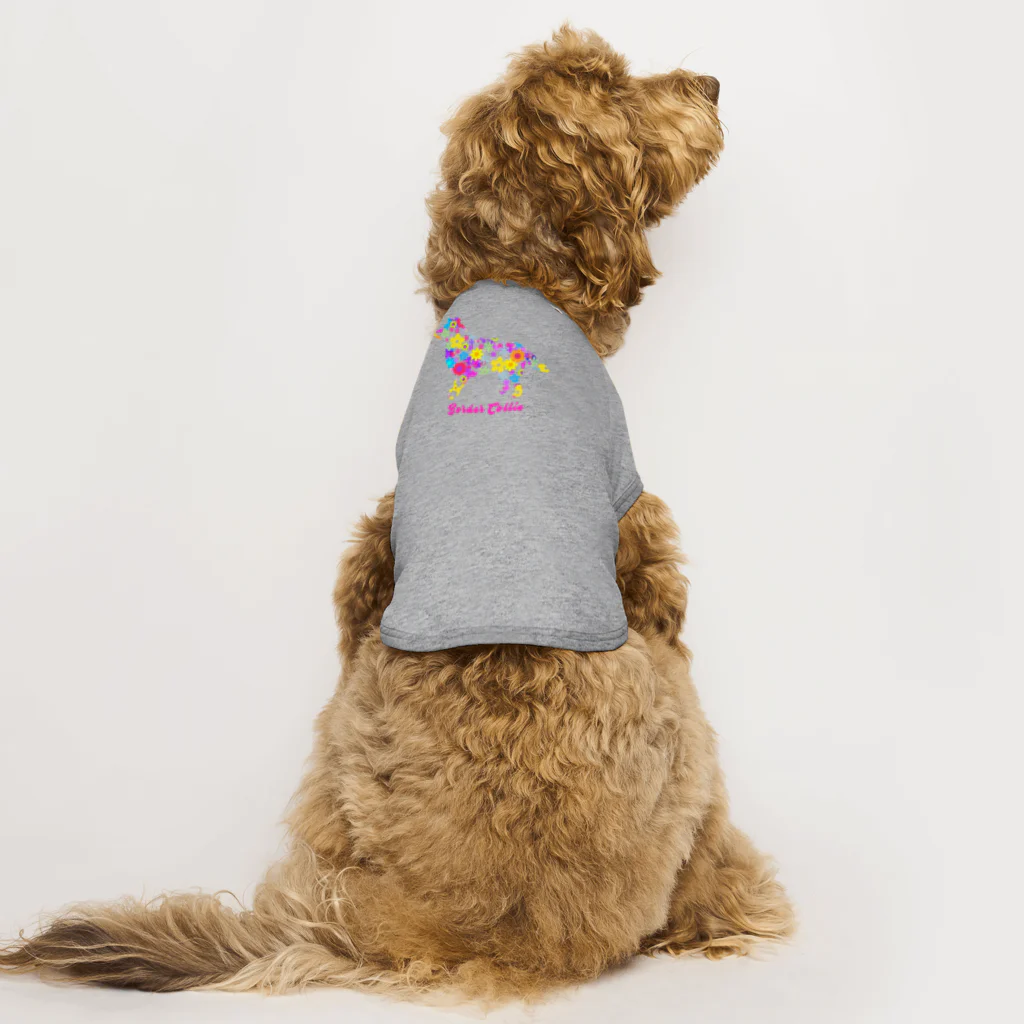 AtelierBoopのボーダーコリー　フラワーパーティ Dog T-shirt