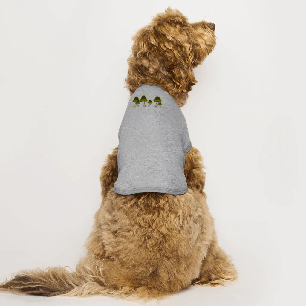 キノコ図館のNo.1 アイシメジ（せいれつ） Dog T-shirt