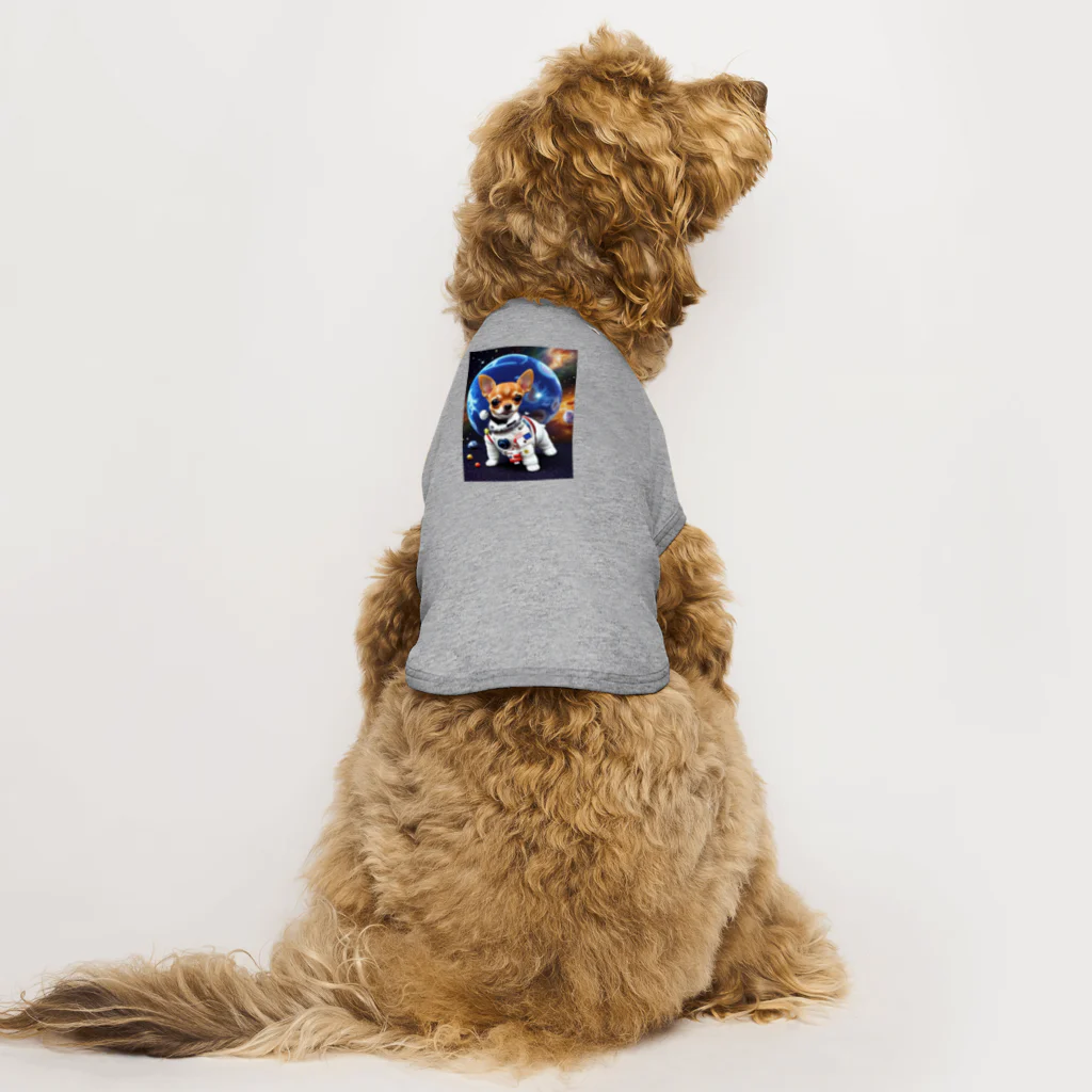 Pet_Charmの宇宙服を着たチワワ ドッグTシャツ