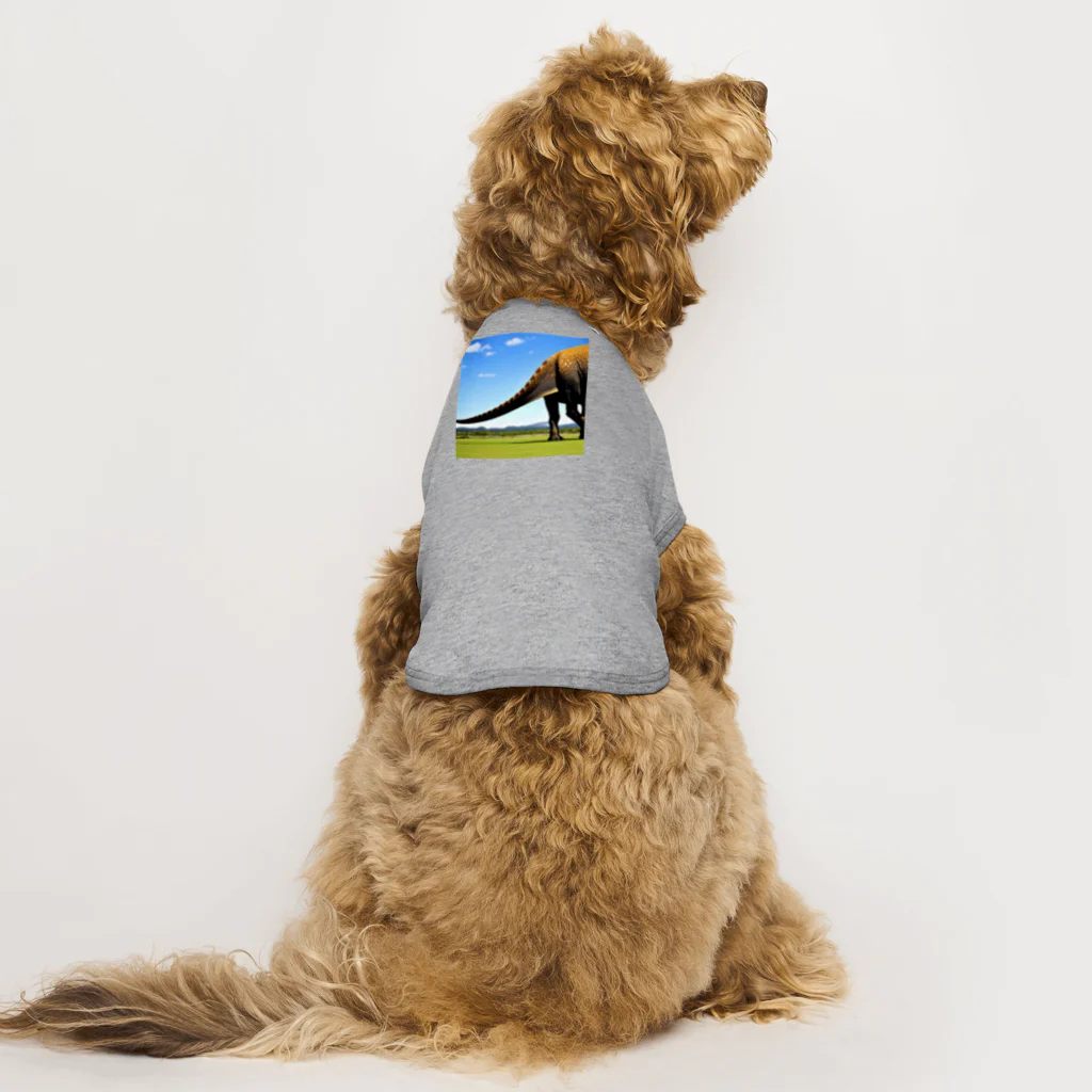 サウルス工房の恐竜のしっぽ Dog T-shirt