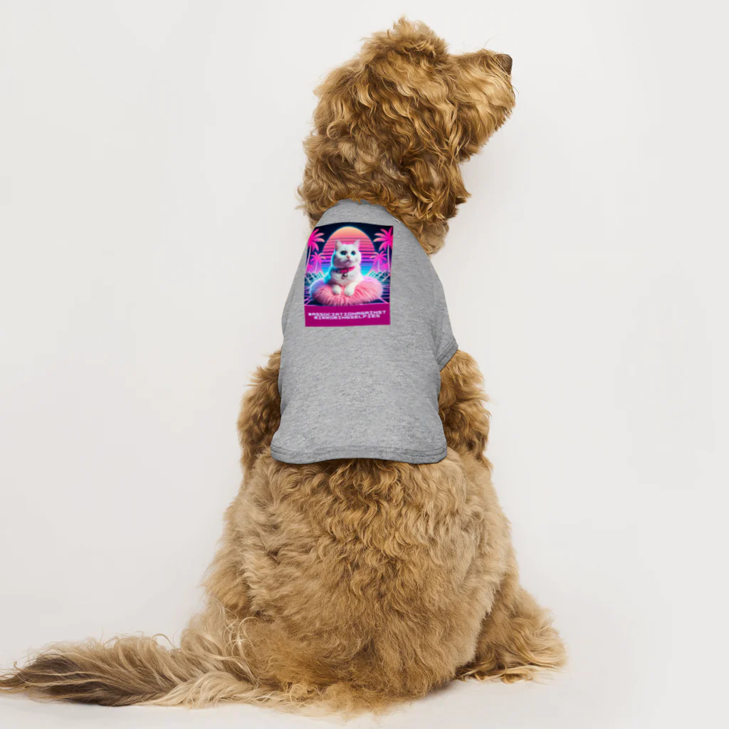 Association Against Mirroring SelfiesのSynthwave_cats Dog T-shirt