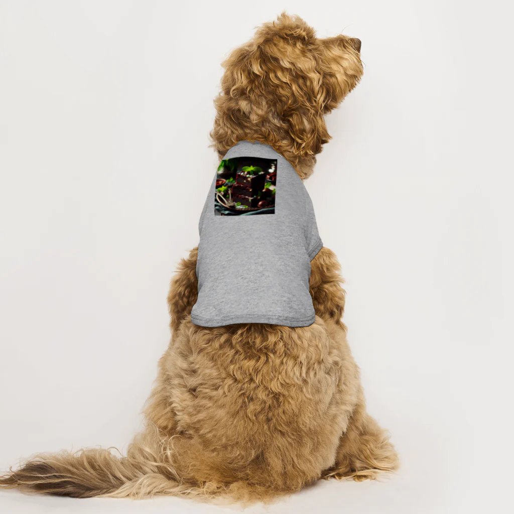 Girigiri-kのダークチョコレートとミントのフードゥブラウニー Dog T-shirt