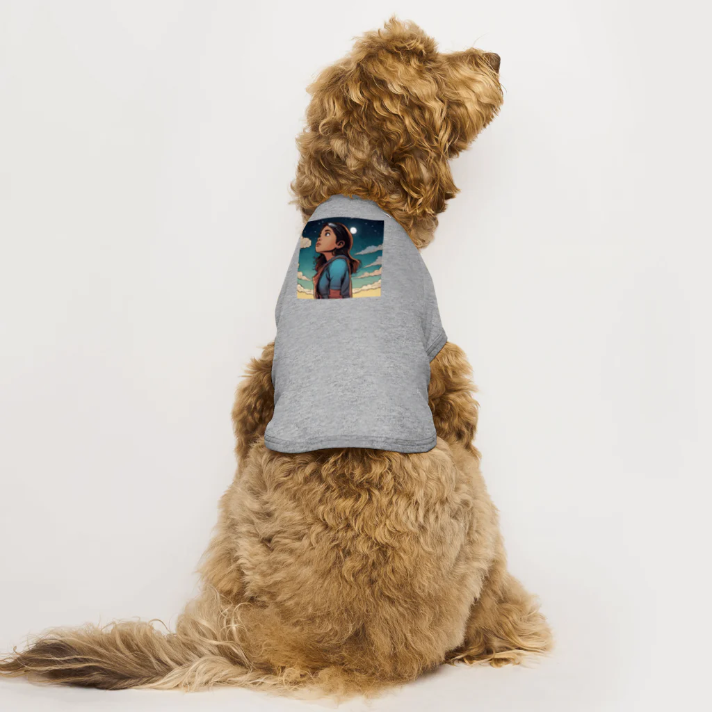 PanHanaChanのThe girl who looks at the sky Dog T-shirt