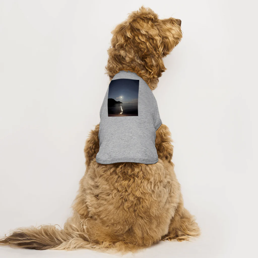 ego-designの月夜と海 Dog T-shirt