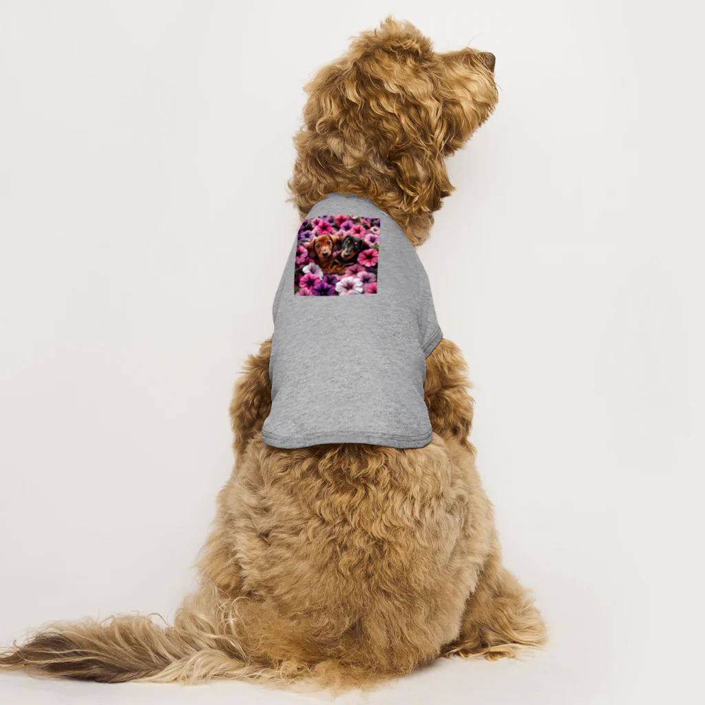 keikei5のダックスフンドと「ペチュニア」 Dog T-shirt