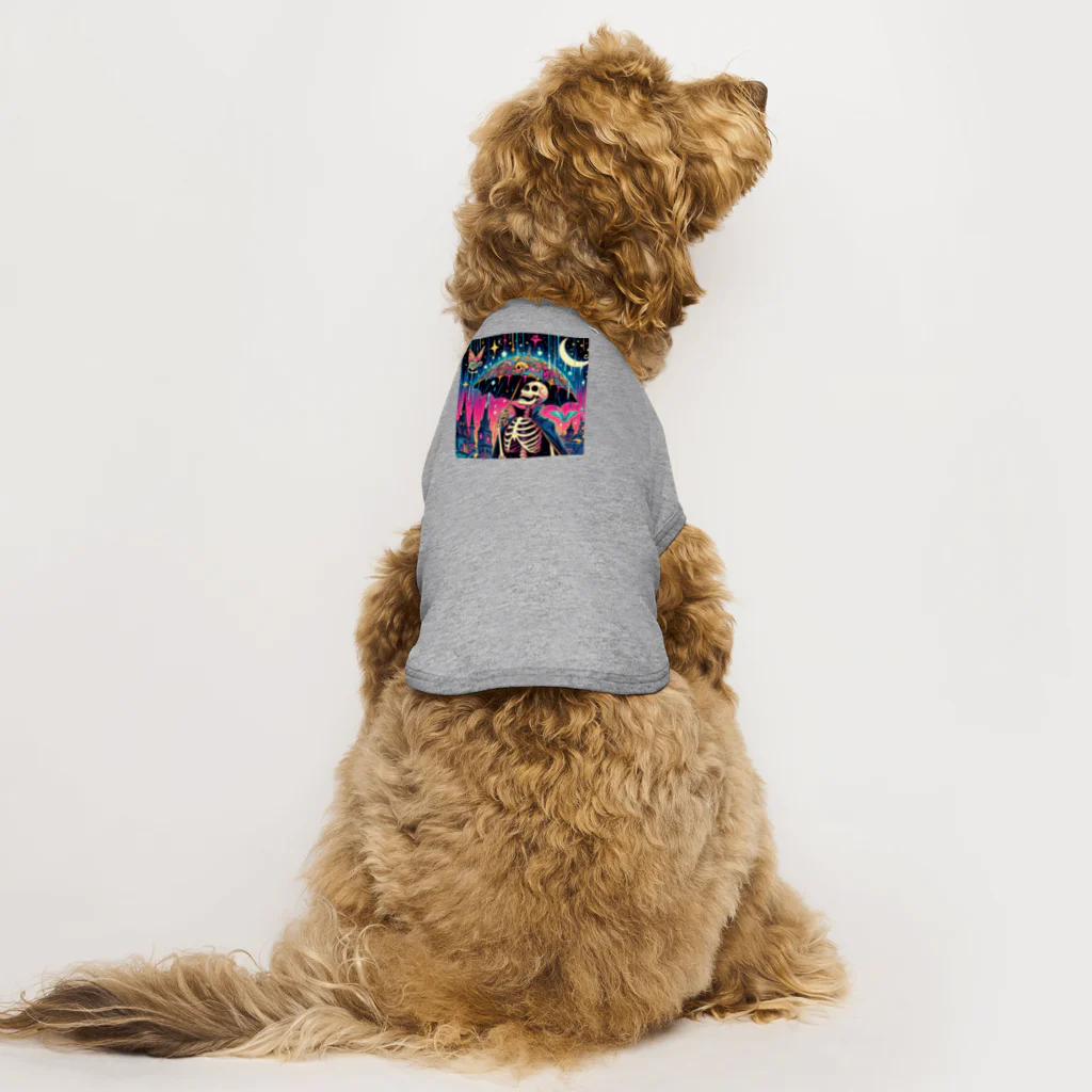 かるるんショップの骸骨紳士シリーズ　おニューの傘 Dog T-shirt